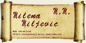 Milena Miljević vizit kartica